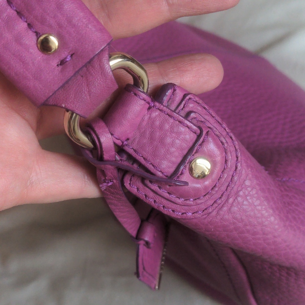 🍇 Cole Haan Hobo Bag LEATHER Purse Shoulder - Picture 6 of 14